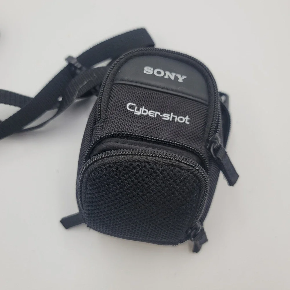 Sony Cyber-shot Camera Case Black Nylon Compact Bag with Strap and Belt Loop
